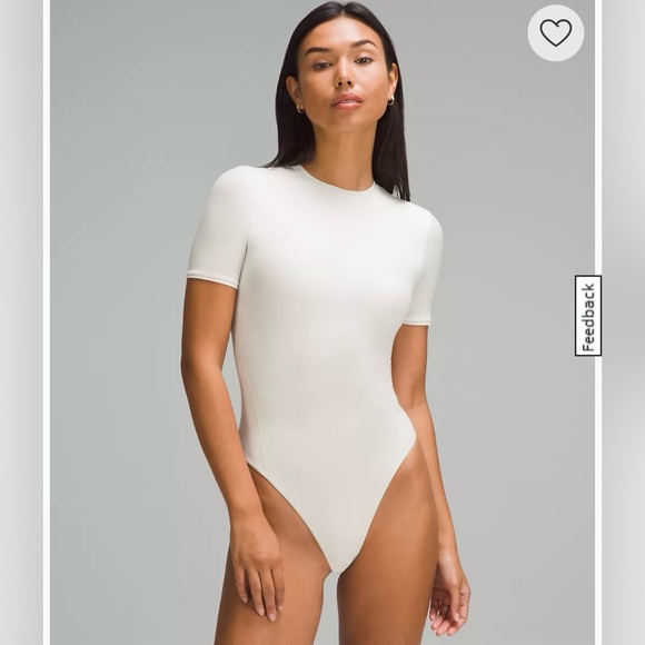 Wundermost Ultra-Soft Nulu Short-Sleeve Crew Thong Bodysuit in Colour Bone - Picture 1 of 8